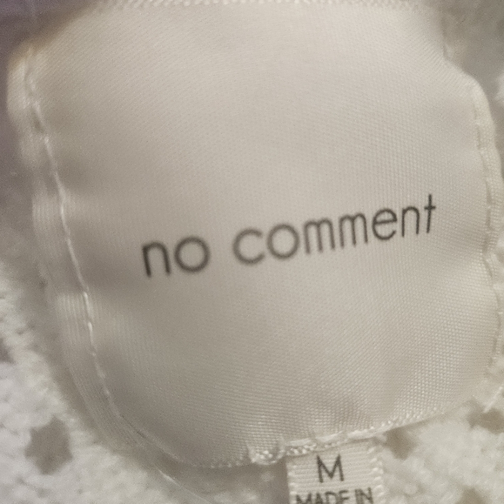 No Comment Open Knit Cropped Long Sleeve Off White Sweater - Picture 9 of 10